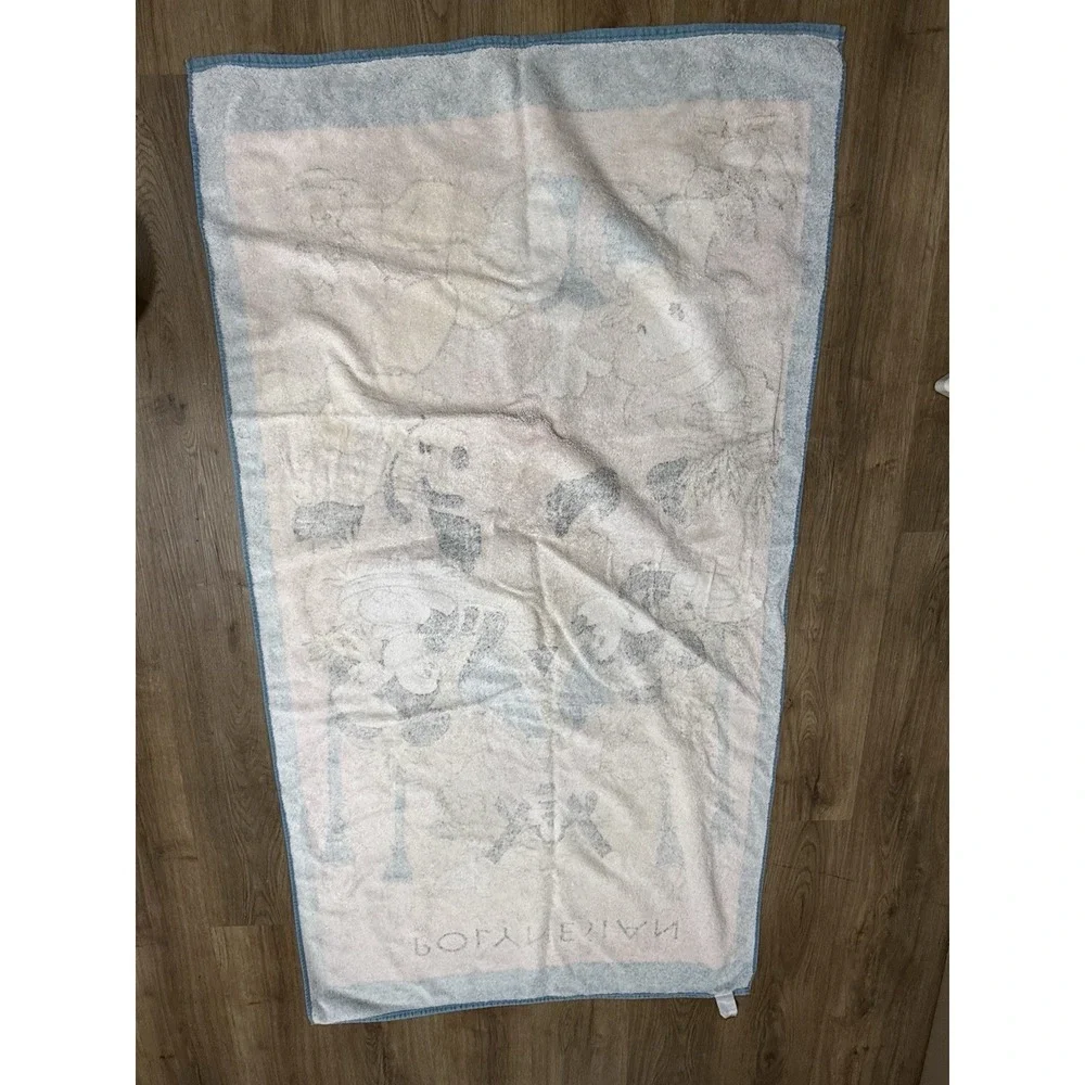 WDW Disney VTG 1990s Polynesian Village Resort Beach Towel Tropical Hawaiian
